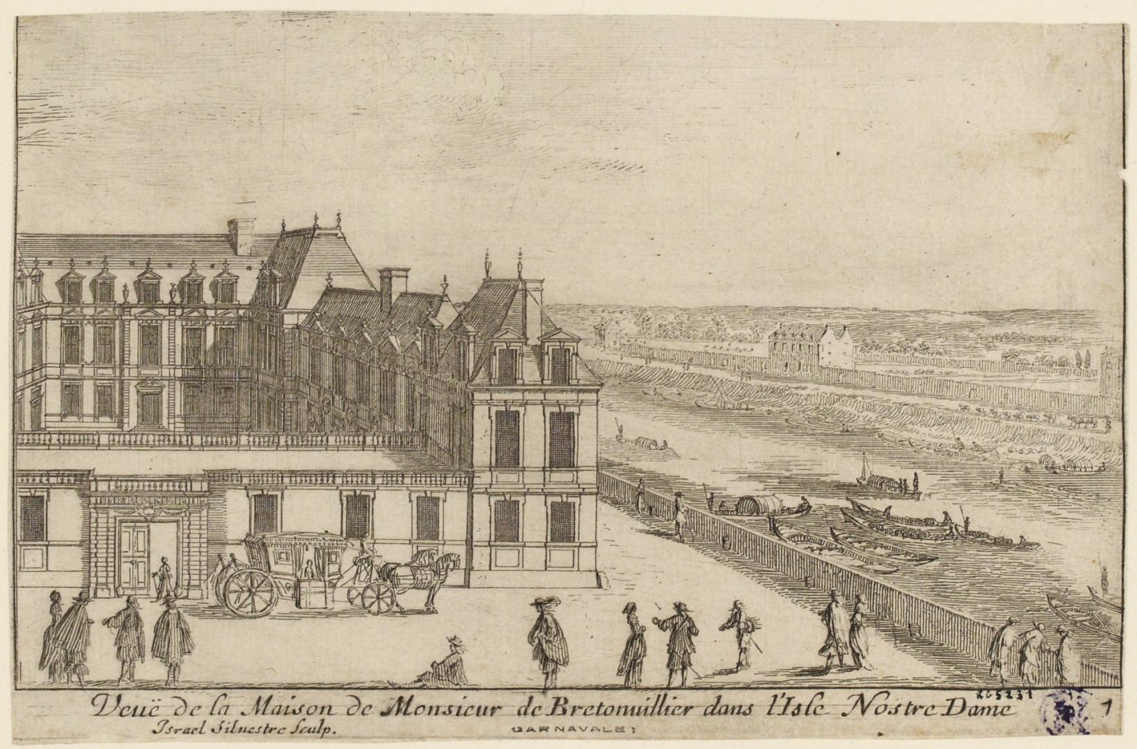Israël Silvestre : Veuë de la Maison de Monsieur de Bretonvillier dans l