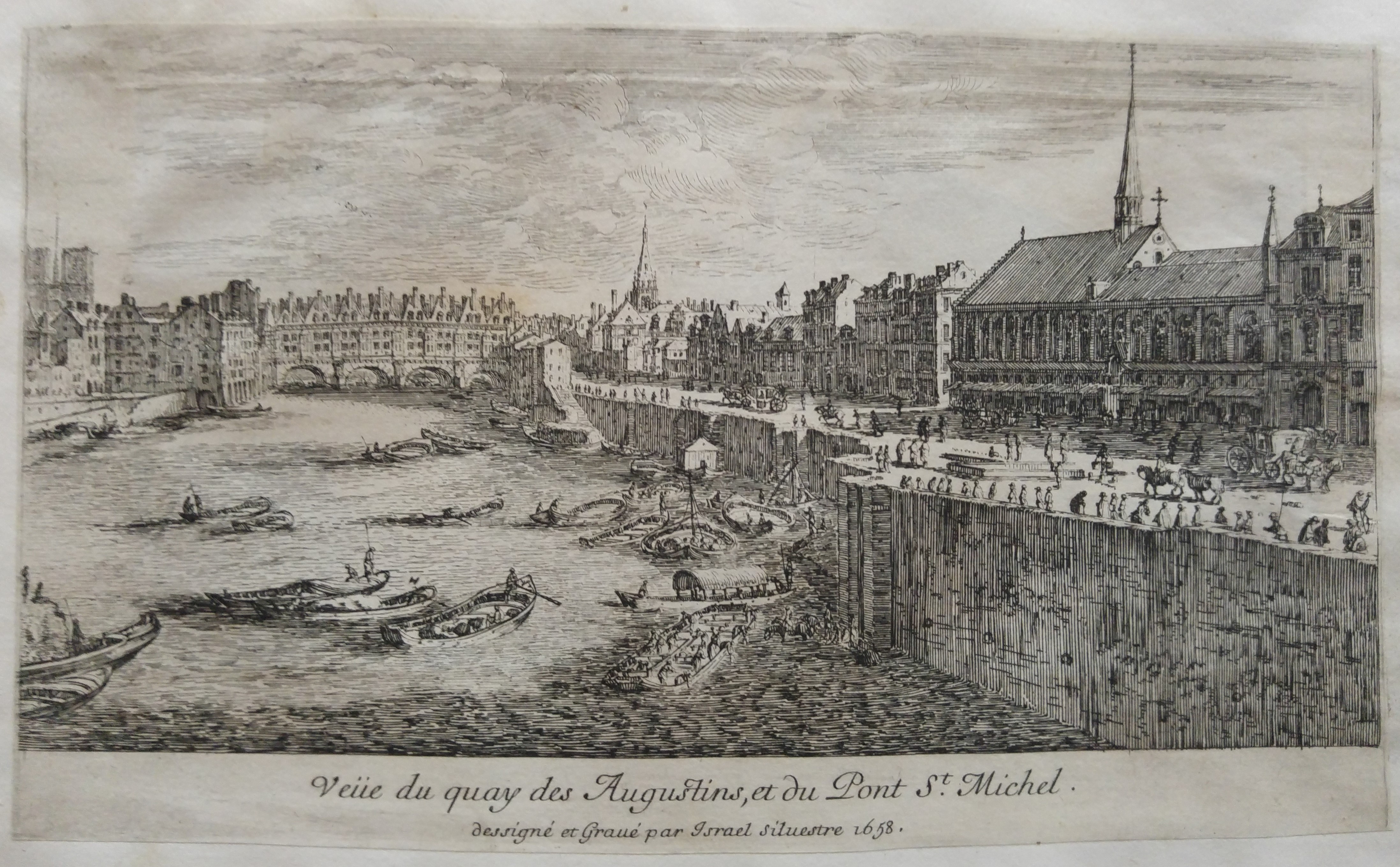 Israël Silvestre : Veüe du quay des Augustins, et du Pont St. Michel
