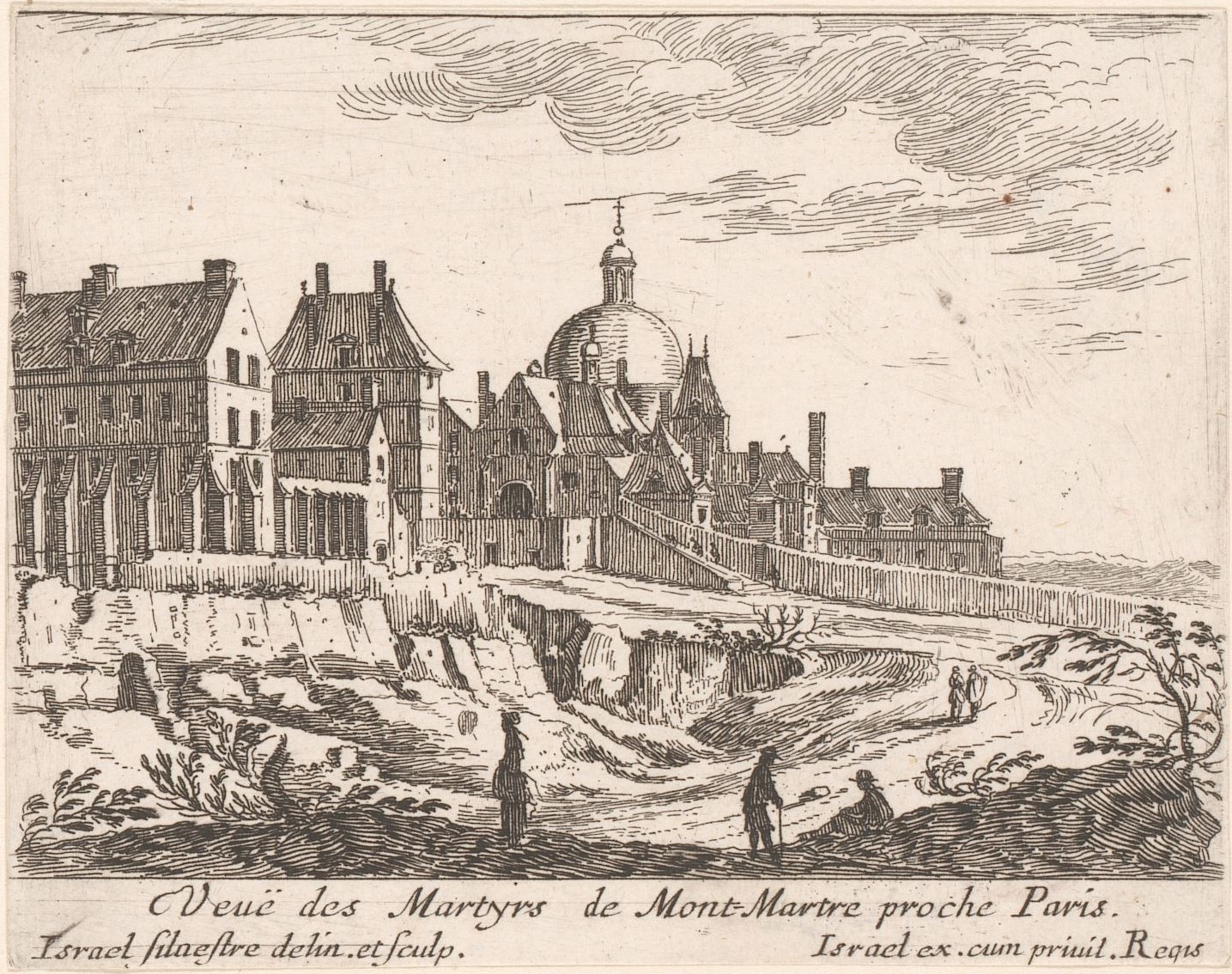 Israël Silvestre : Veuë des Martyrs de Mont-Martre proche Paris.