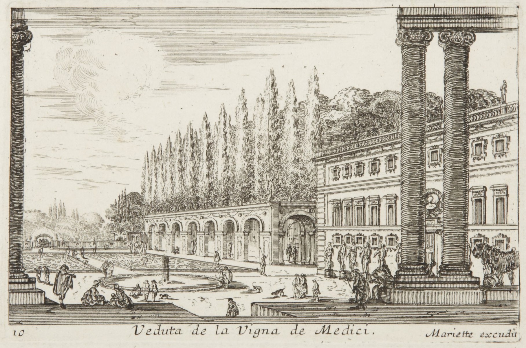 Israël Silvestre : Veduta de la Vigna de Medici. (A Rome.)