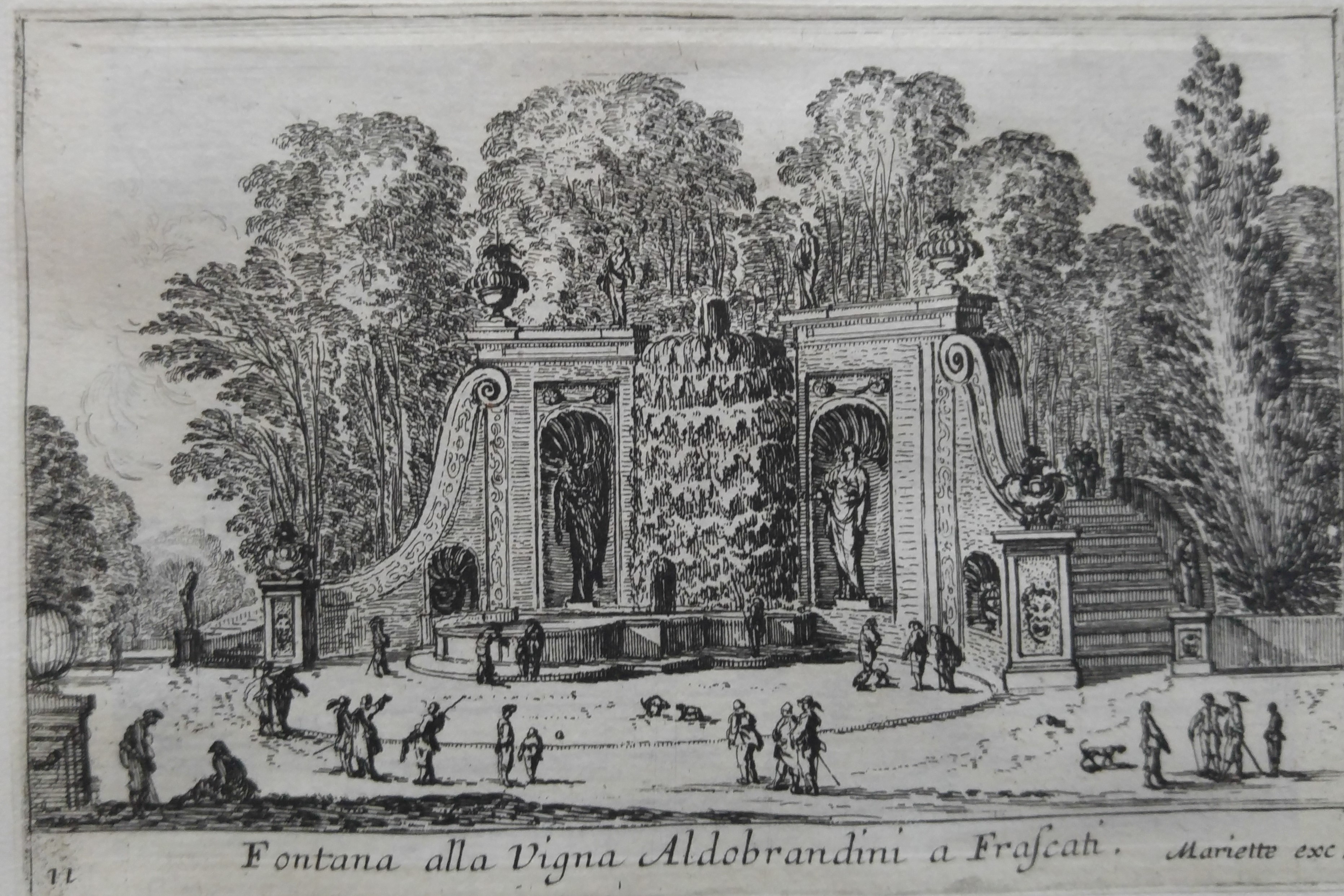 Israël Silvestre : Fontana alla Vigna Aldobrandini a Frascati ou Fontaine du Palais dei bel Respiro.