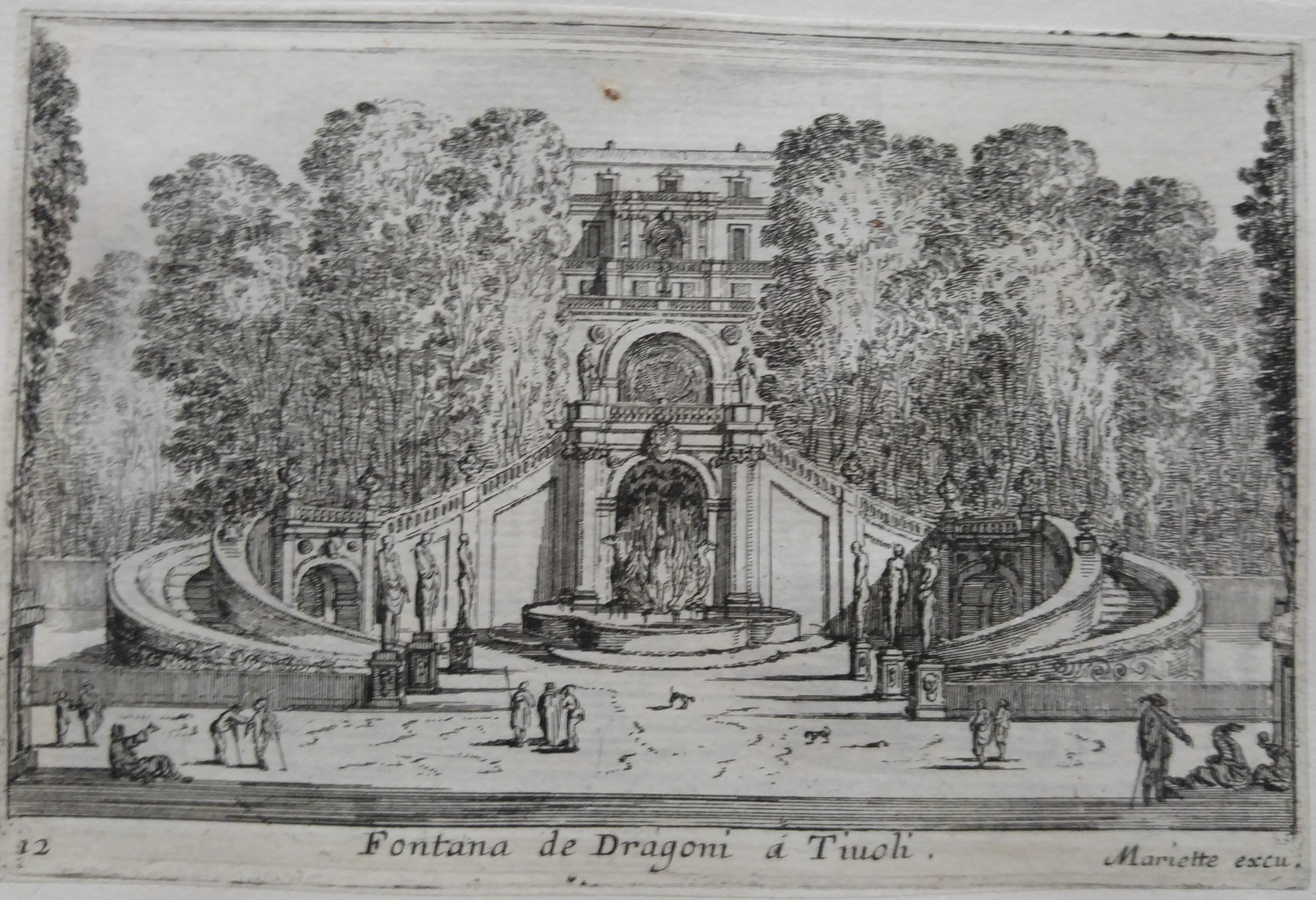 Israël Silvestre : Fontana de Dragoni a Tiuoli. (Dans le jardin de la vigne d