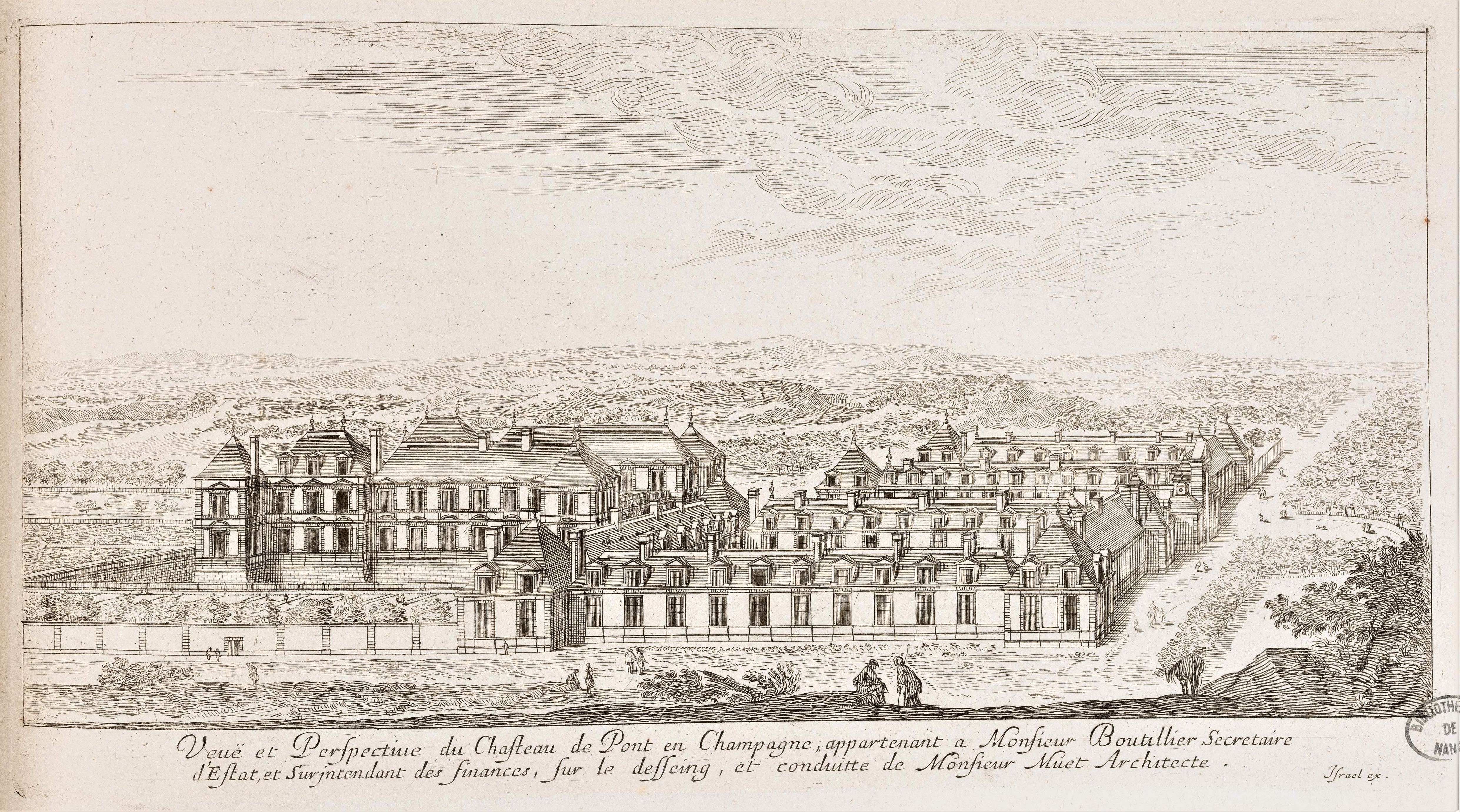 Israël Silvestre : Veuë et Perspective du Chasteau de Pont en Champagne.