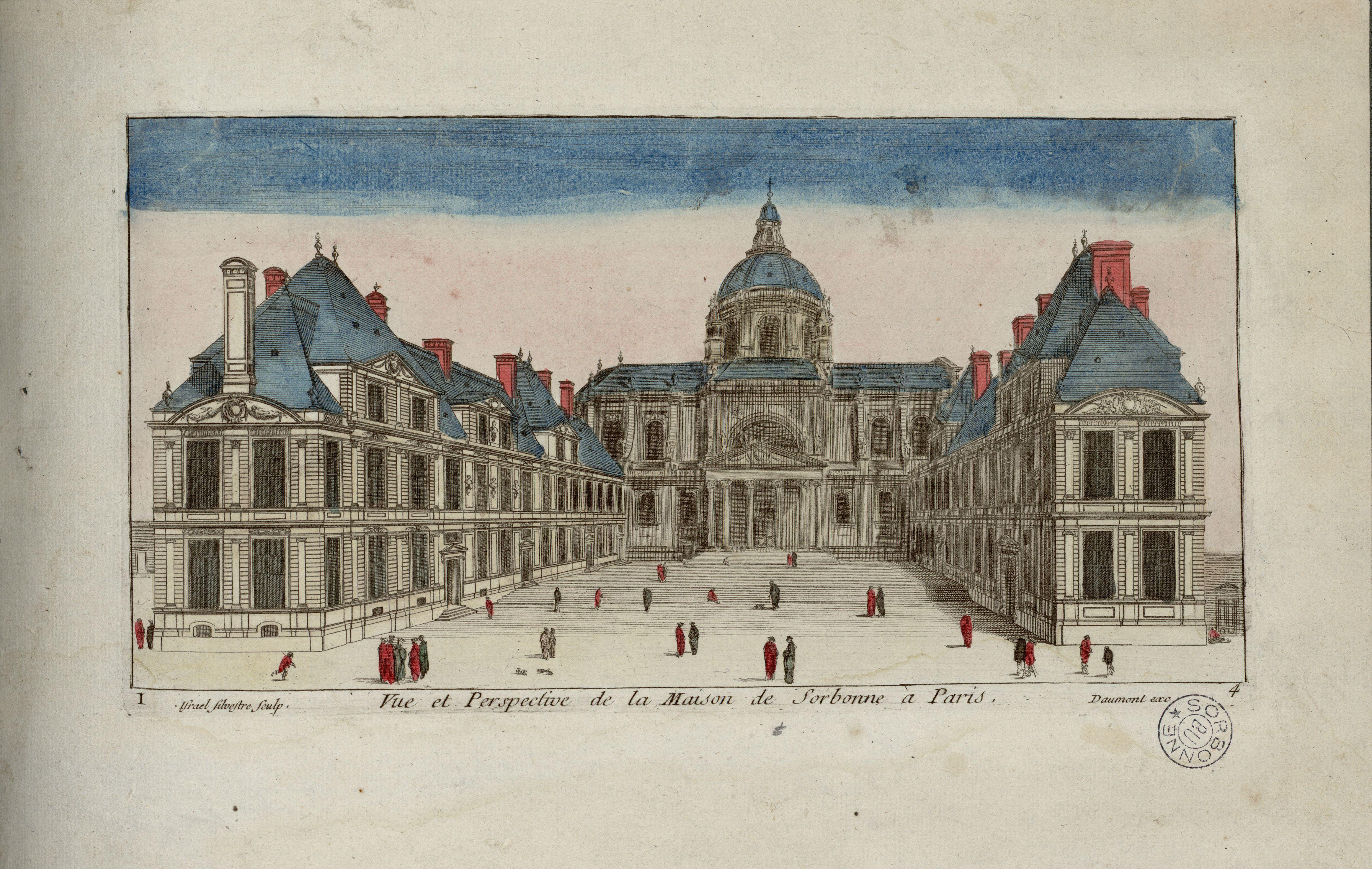 Israël Silvestre : Vue et perspective de la maison de Sorbonne à Paris