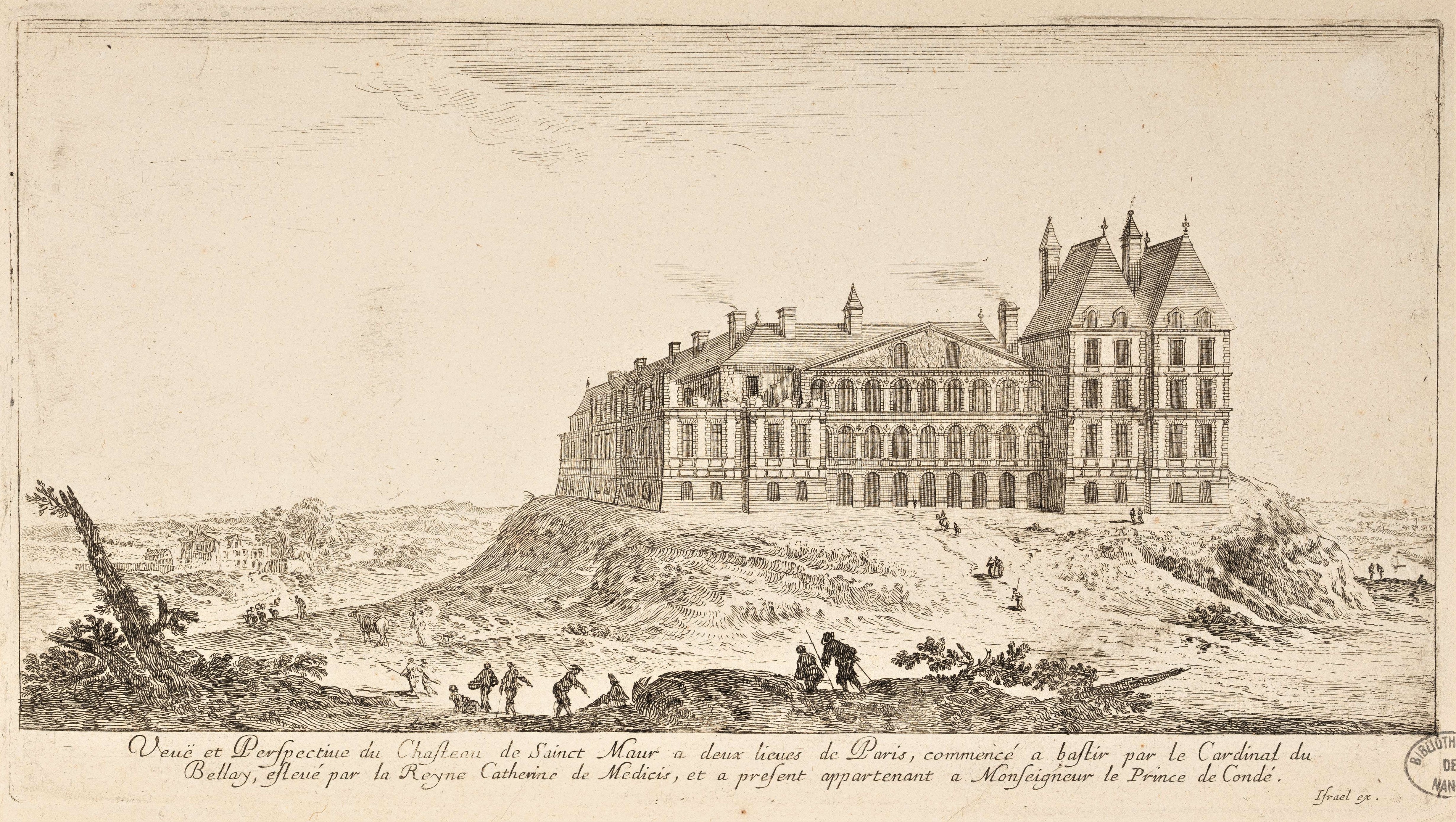 Israël Silvestre : Veuë et Perspective du Chasteau de Sainct Maur a deux lieues de Paris.