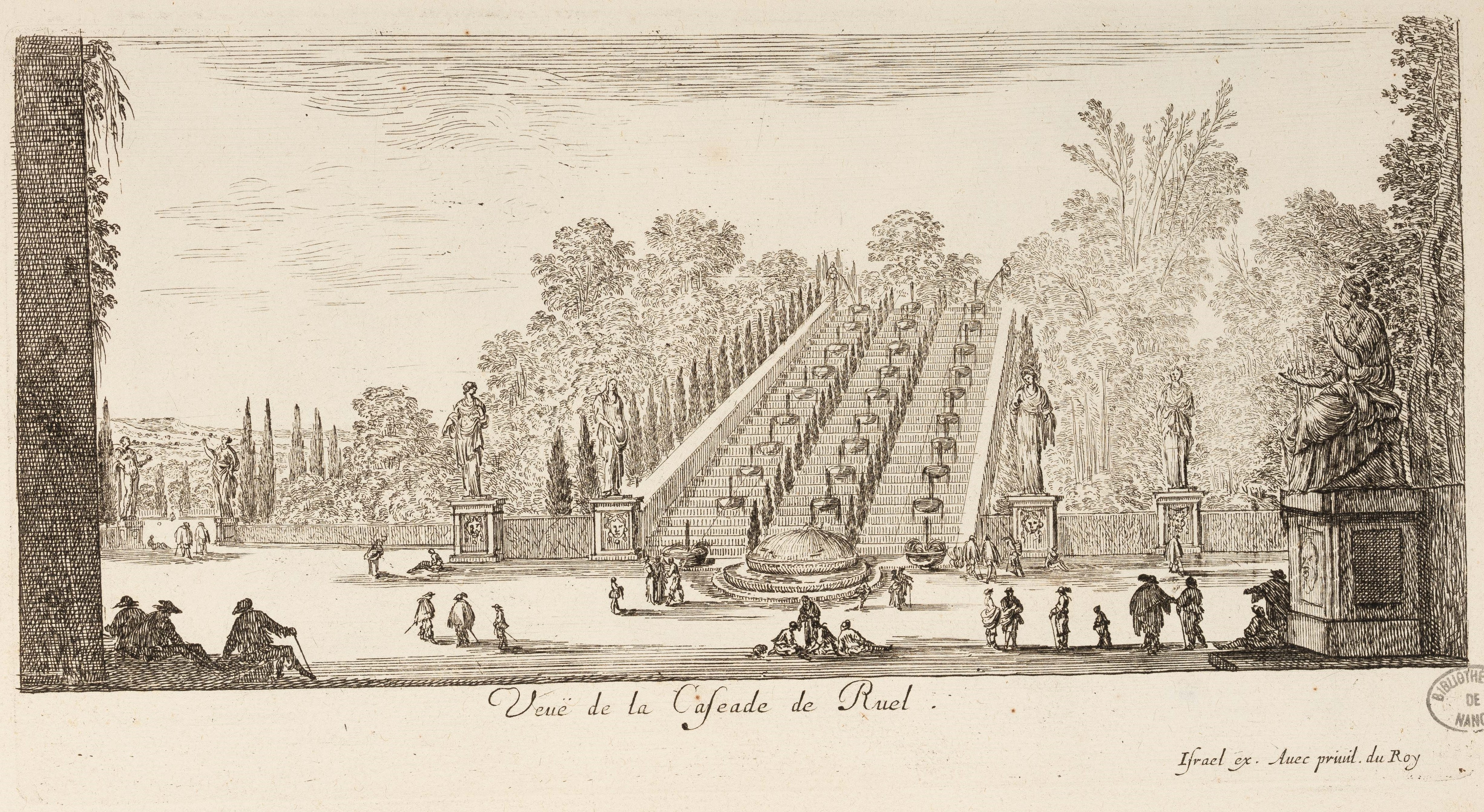 Israël Silvestre : Veuë de la Cascade de Ruel. (La grande Cascade).