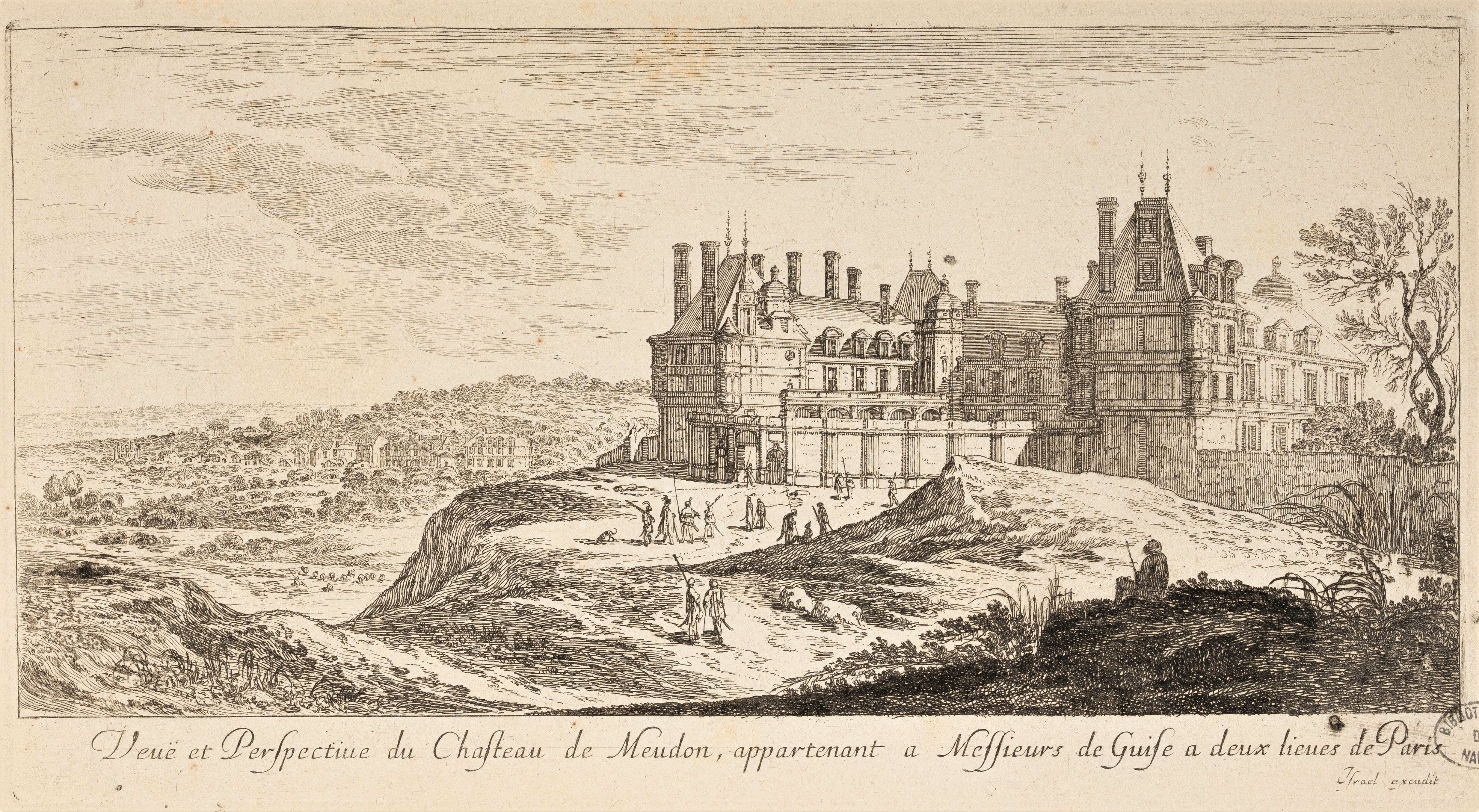 Israël Silvestre : Veuë et Perspective du Chasteau de Meudon, appartenant Messieurs de Guise a deux lieues de Paris.
