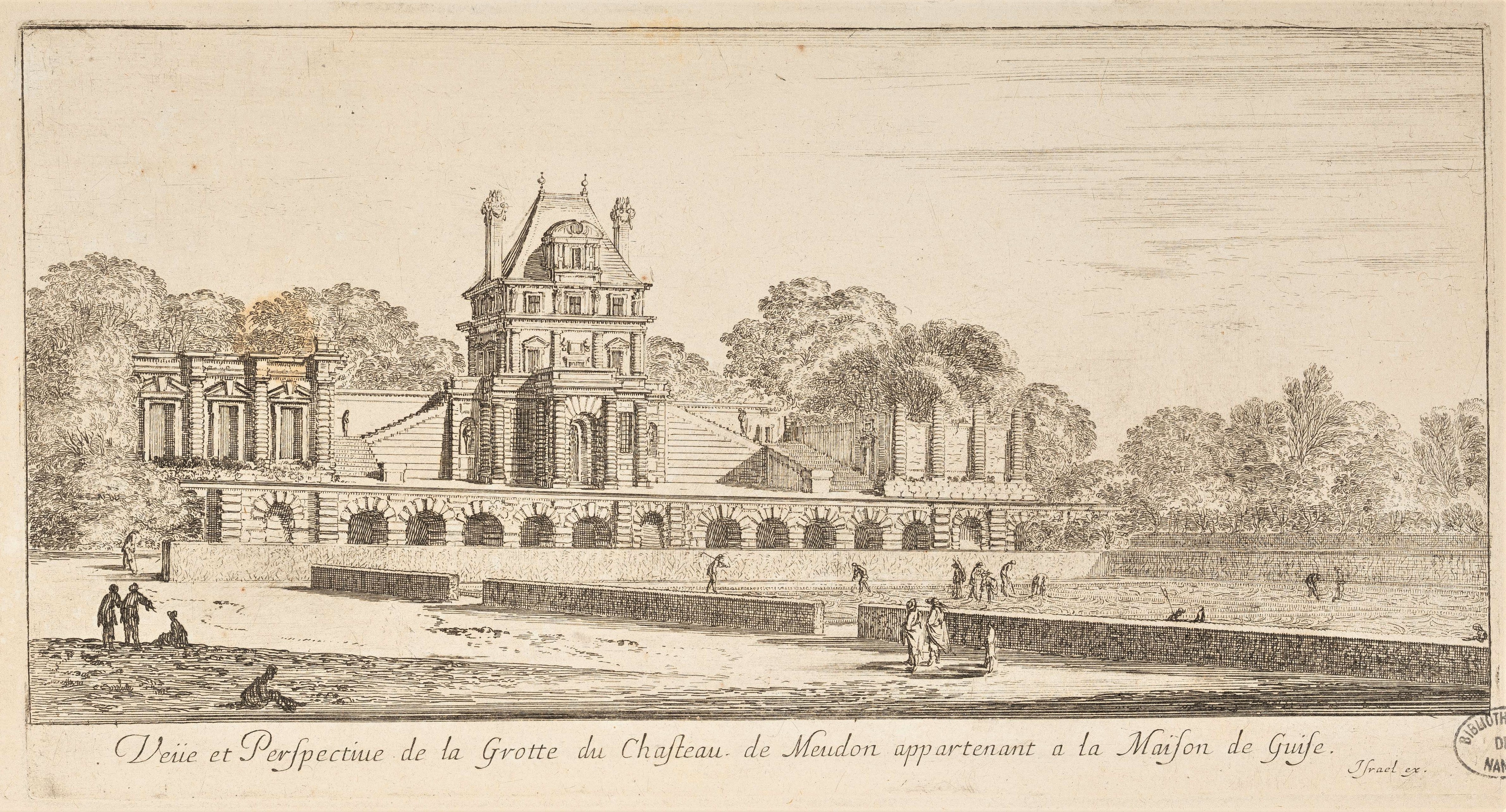 Israël Silvestre : Veüe et Perspective de la Grotte du Chasteau de Meudon appartenant a la Maison de Guise.