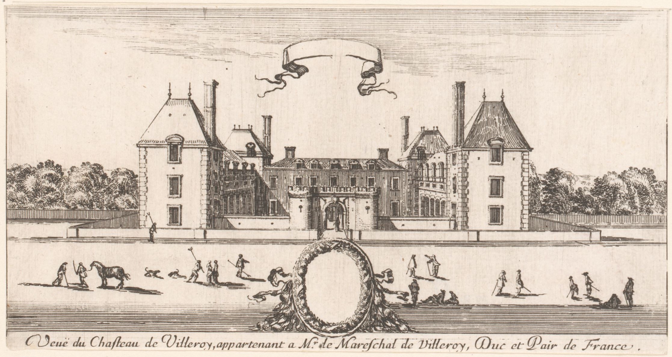 Israël Silvestre : Veuë du Chasteau de Villeroy, appartenant à Mr le Mareschal de Villeroy, Duc et Pair de France,