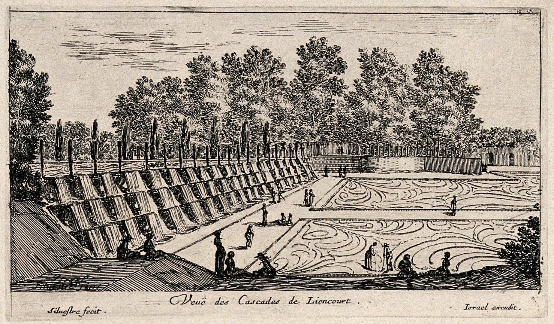 Israël Silvestre : Veuë des Cascades de Liencourt.
