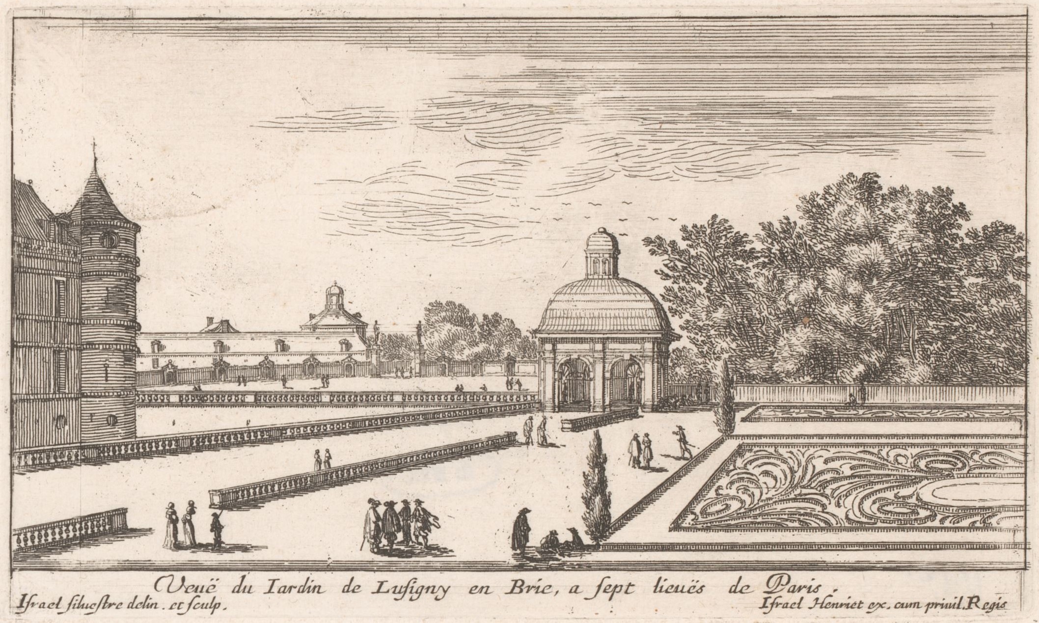 Israël Silvestre : Veuë du Jardin de Lusigny en Brie, a sept lieuës de Paris.