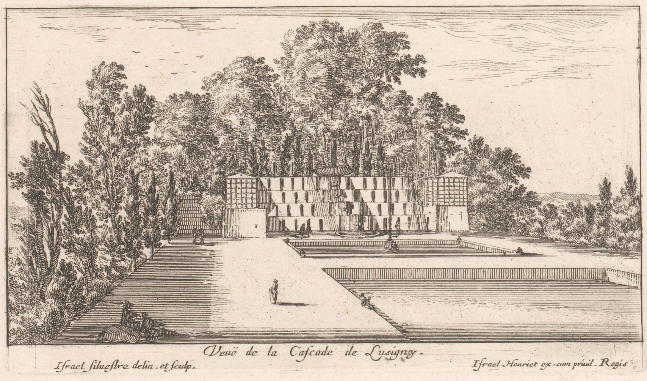 Israël Silvestre : Veuë de la Cascade de Lusigny.