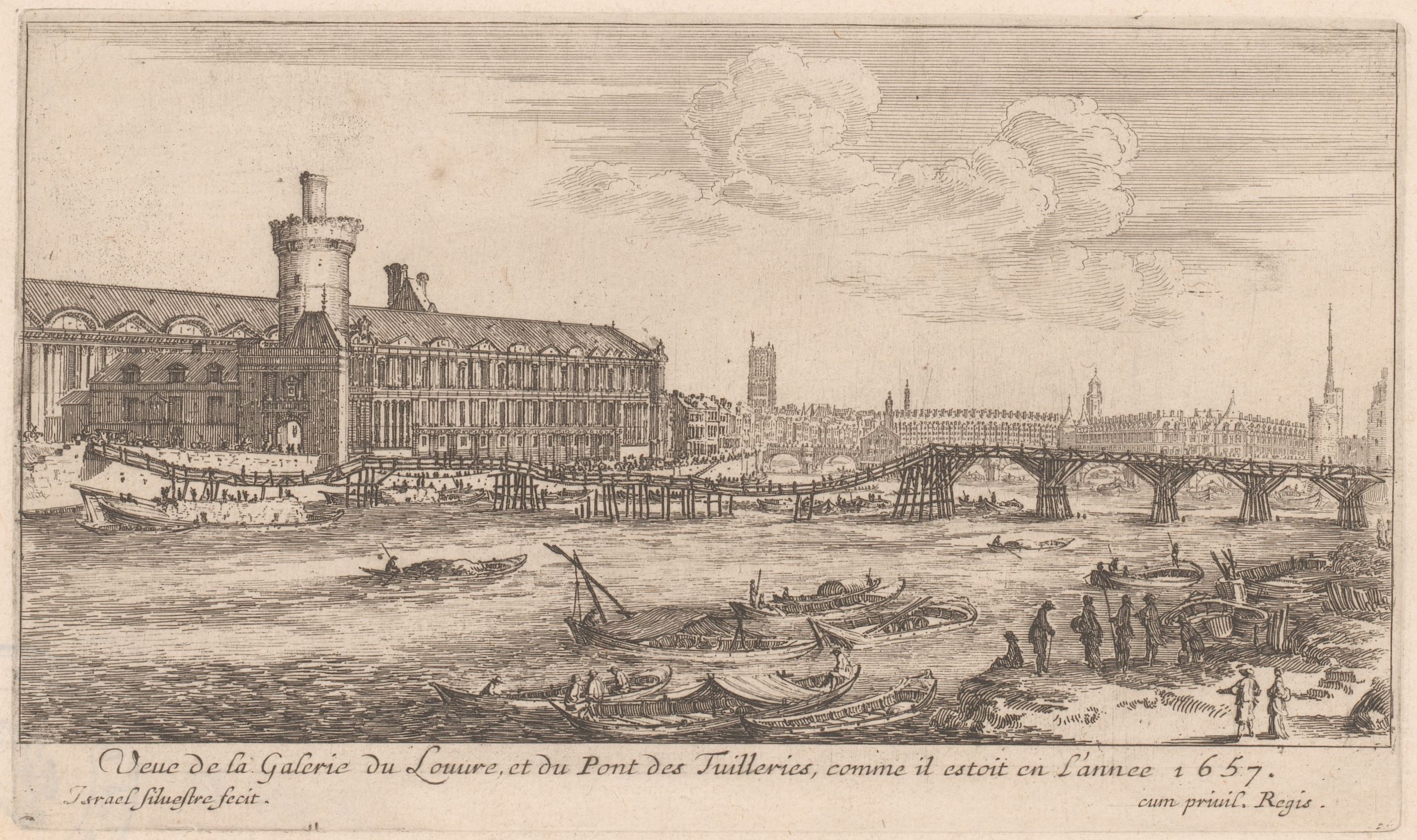 Israël Silvestre : Veue de la Galerie du Louvre, et du Pont des Tuilleries, comme il estoit en l