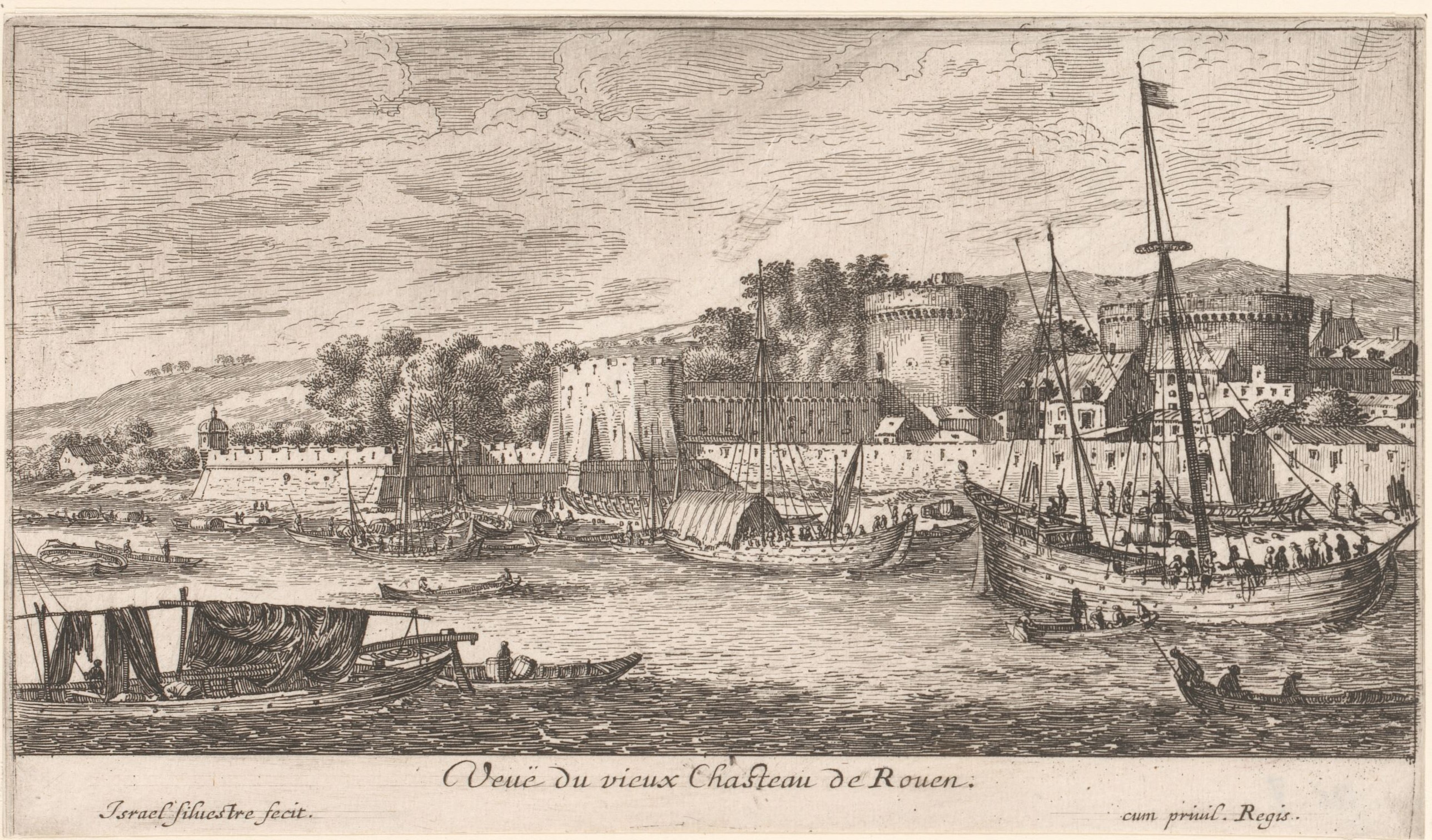 Israël Silvestre : Veuë du vieux Chasteau de Rouen.