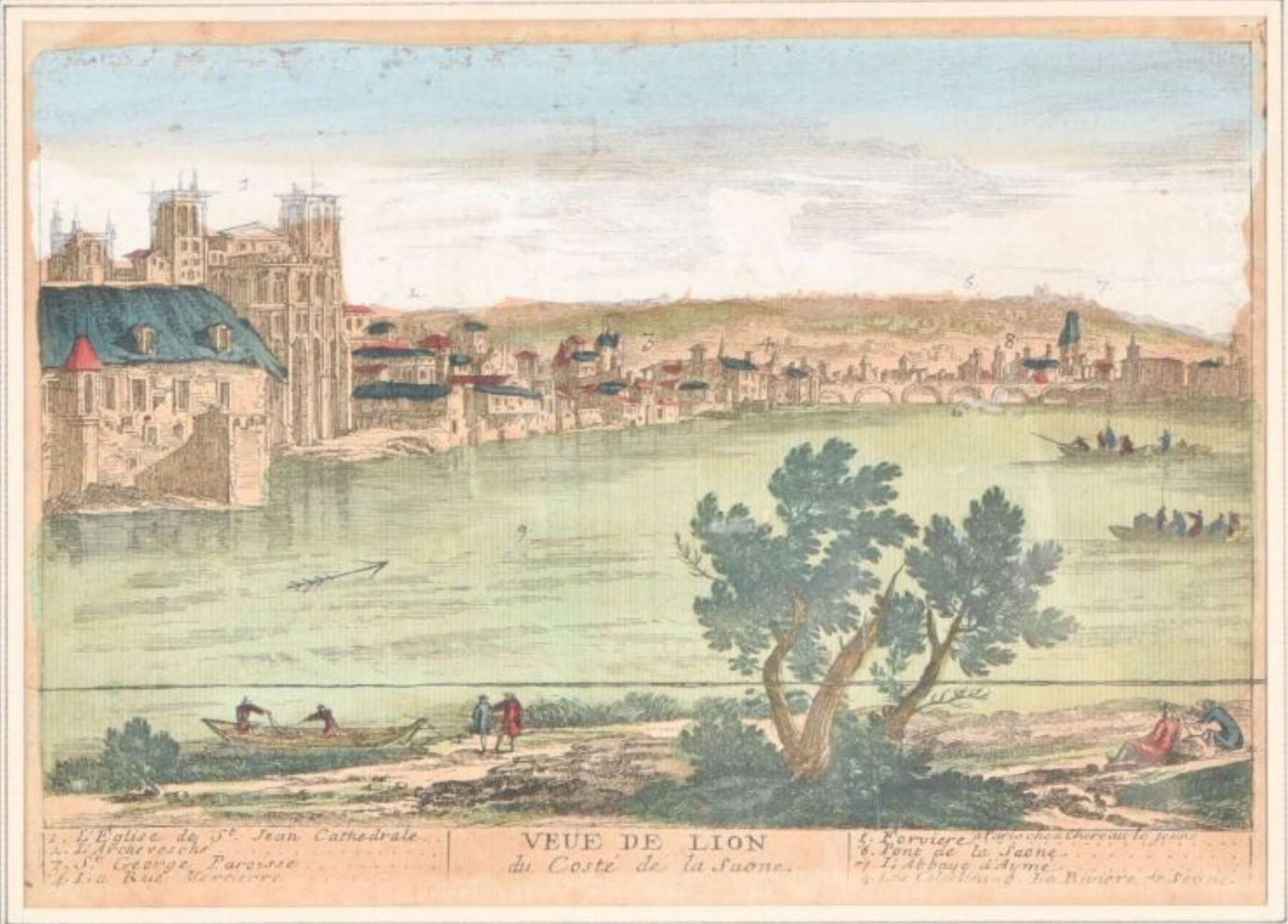 Israël Silvestre : Vue de Lion depuis la Saone