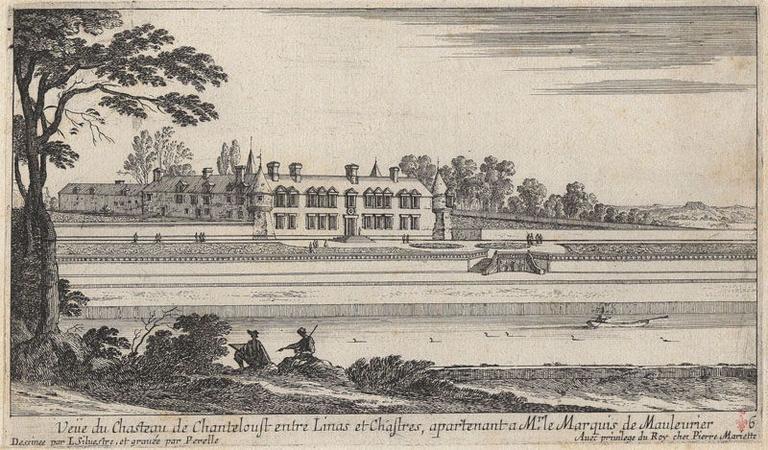Israël Silvestre : Veüe du Chasteau de chanteloust entre Linas et Châtres, apartenant a Mr le Marquis de Mauleurier.