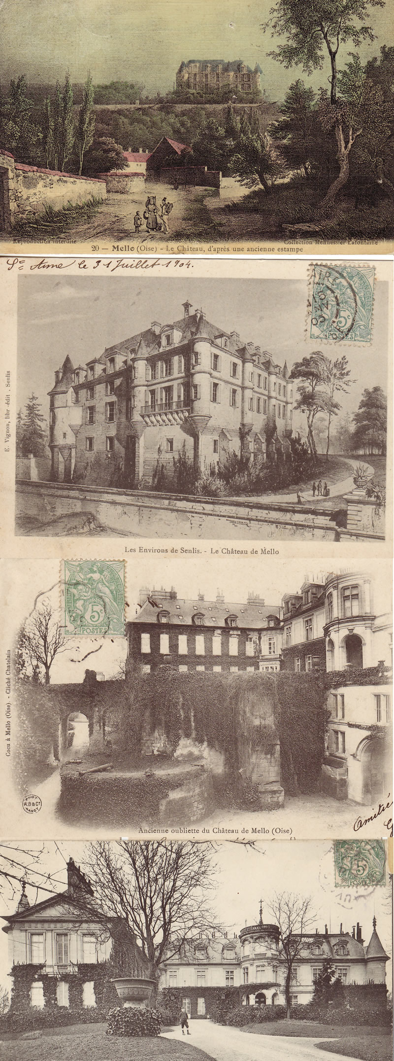 Israël Silvestre : Vues du chateau de Mello
