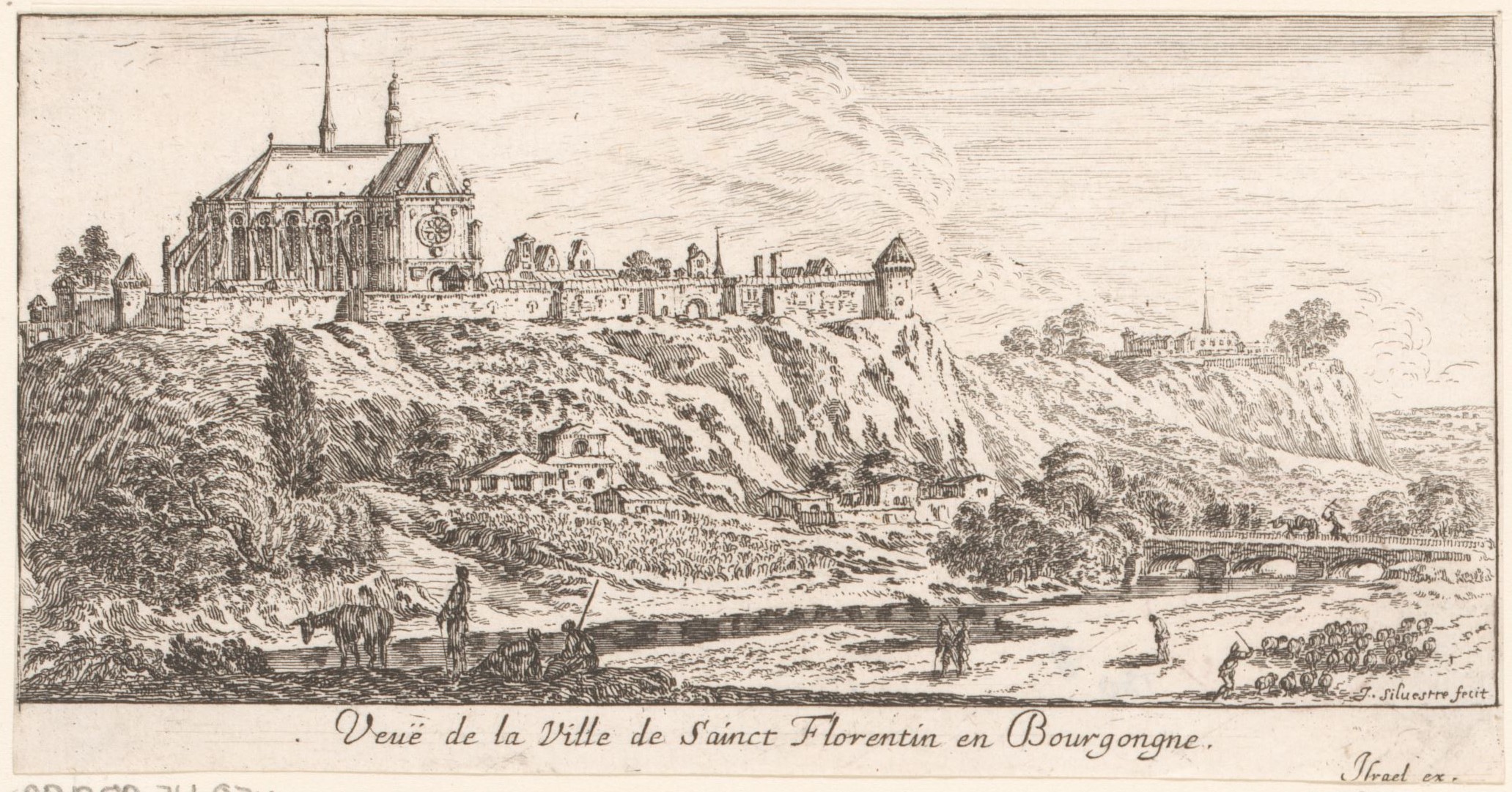 Israël Silvestre : Veuë de la Ville de Sainct Florentin en Bourgongne.
