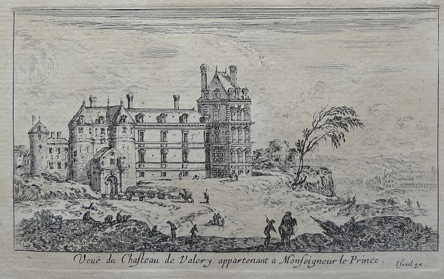 Israël Silvestre : Veuë du Chasteau de Valery appartenant a Monseigneur le Prince (de Condé).