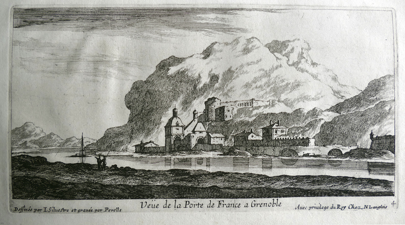 Israël Silvestre : Veüe de la Porte de France a Grenoble