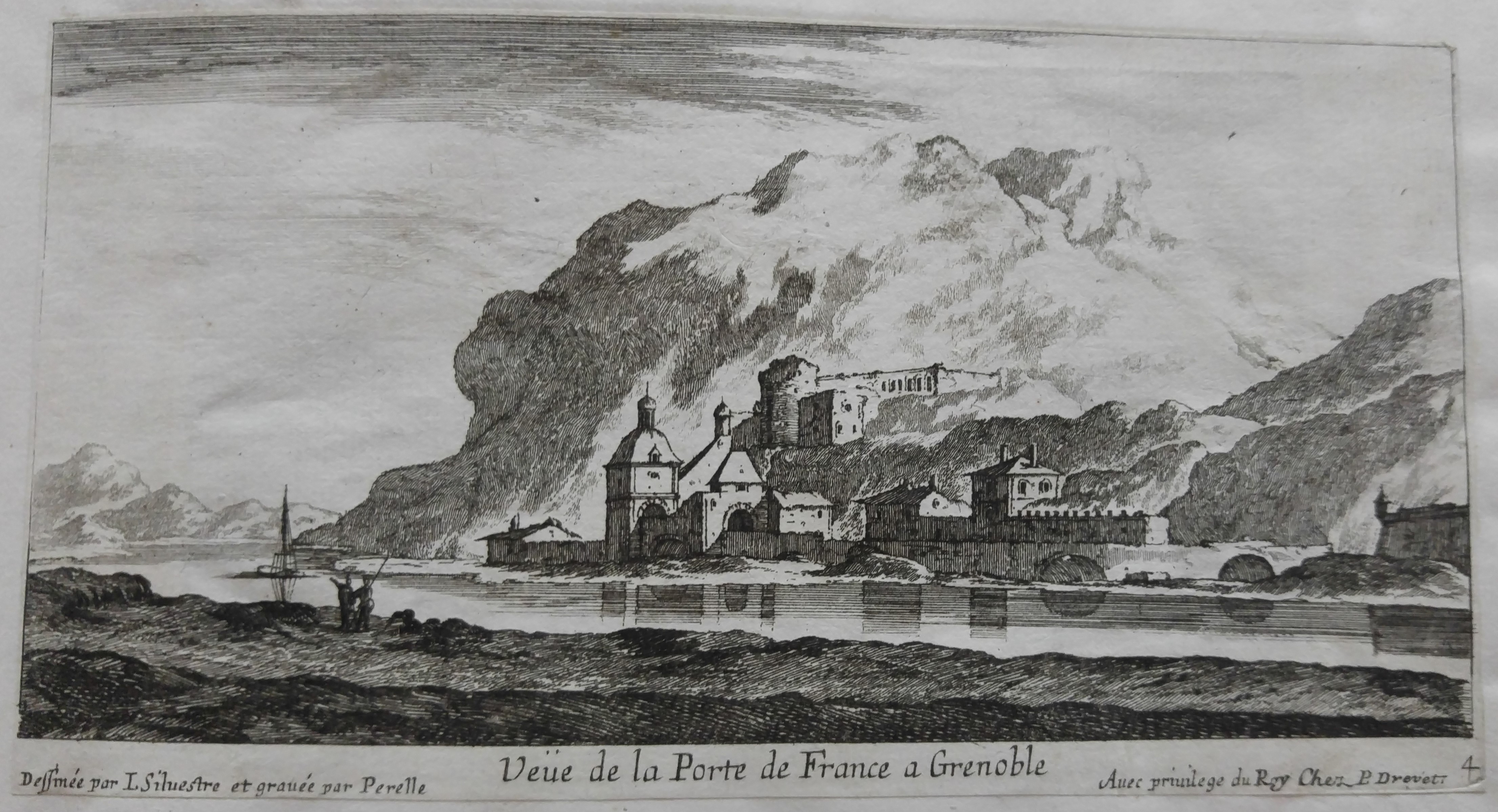 Israël Silvestre : Veüe de la Porte de France a Grenoble