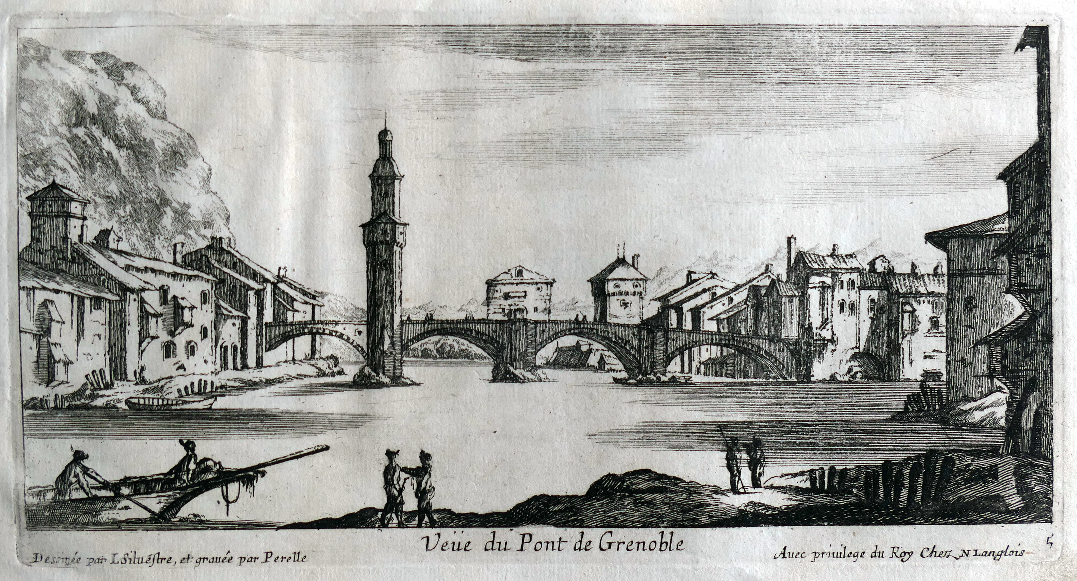 Israël Silvestre : Veüe du Pont de Grenoble