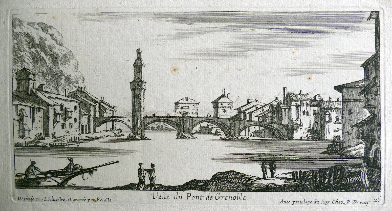Israël Silvestre : Veüe du Pont de Grenoble
