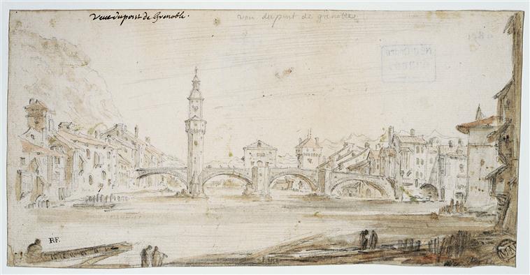 Israël Silvestre : Vue du pont de Grenoble