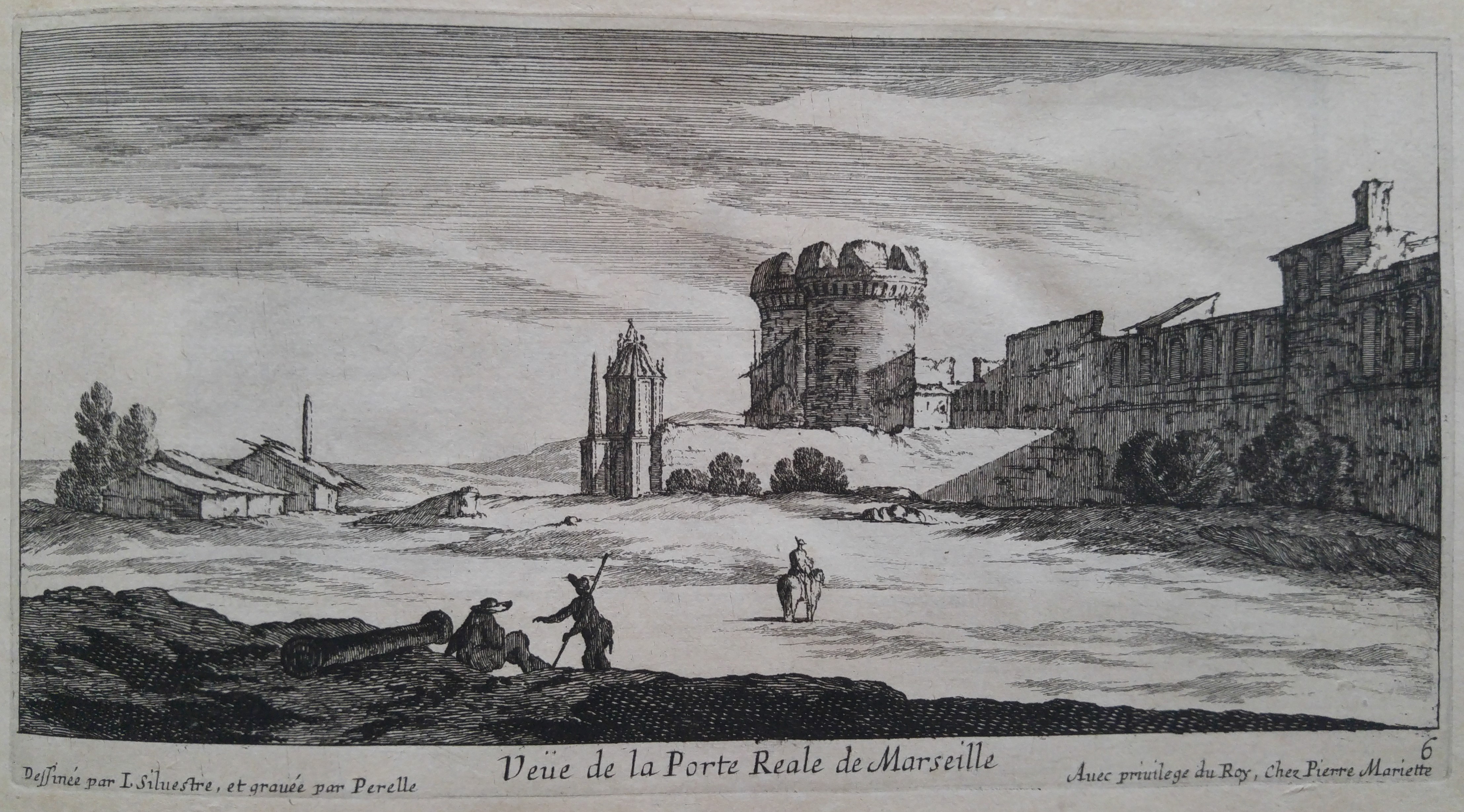 Israël Silvestre : Veüe de la Porte Reale de Marseille.