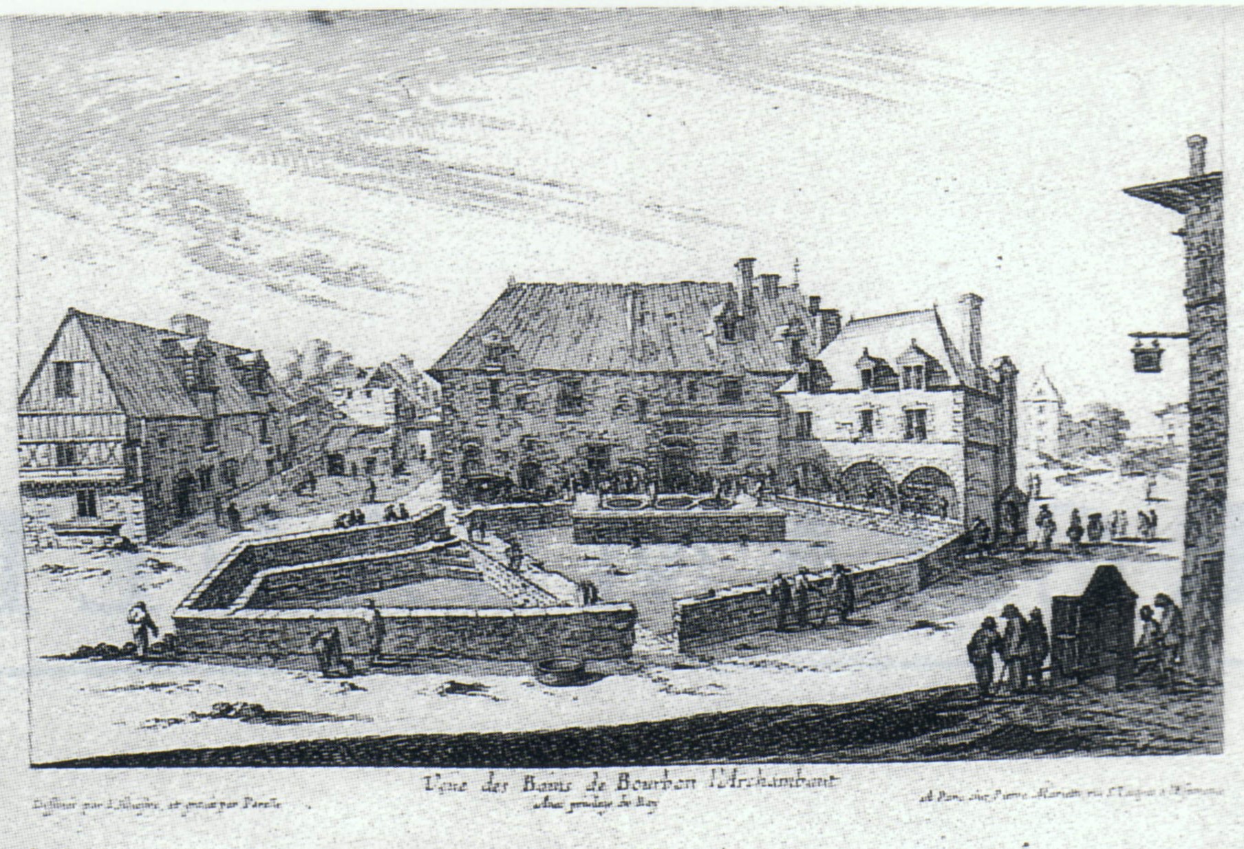 Israël Silvestre : Veüe des Bains de Bourbon l