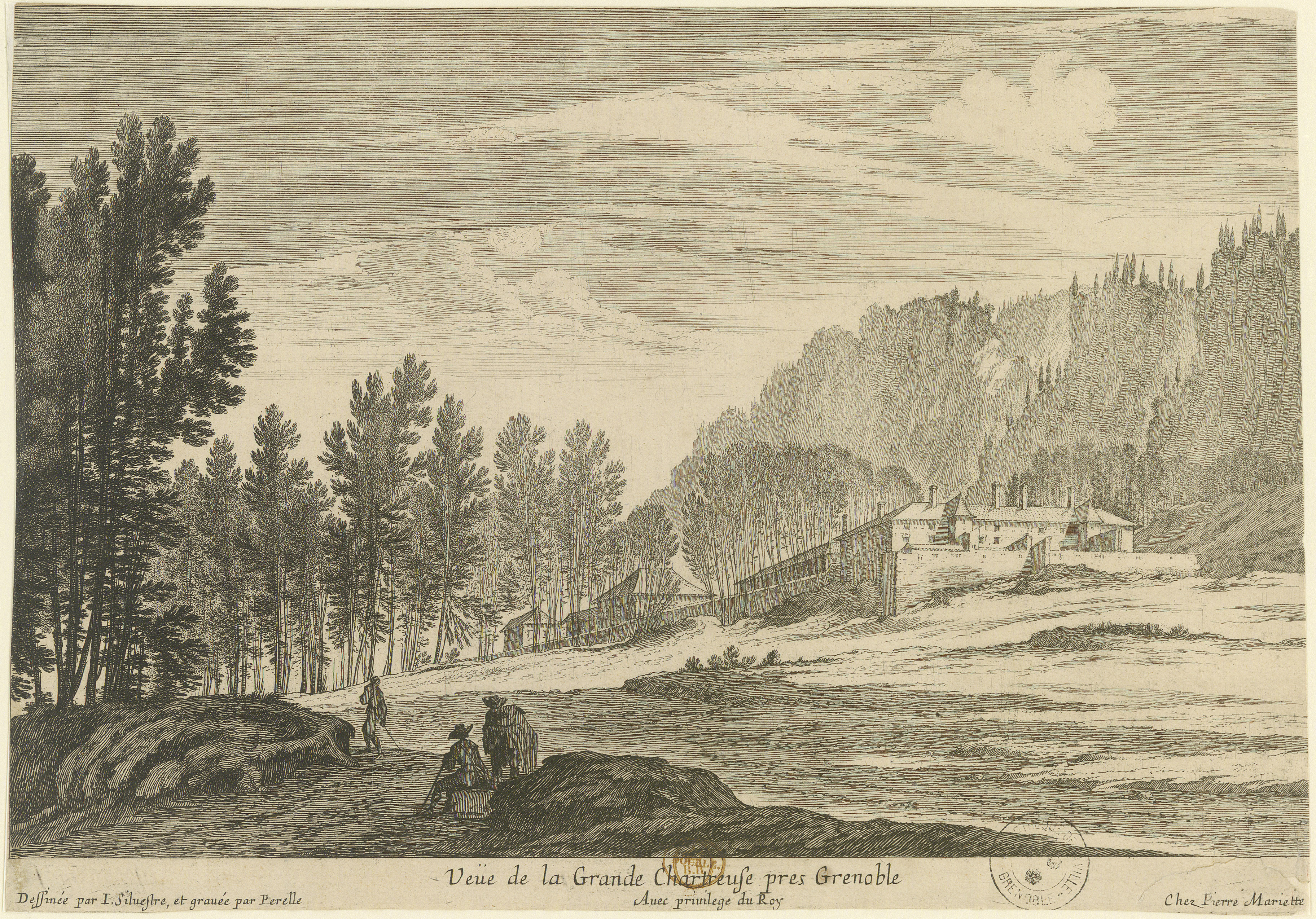 Israël Silvestre : Veüe de la Grande Chartreuse pres Grenoble.