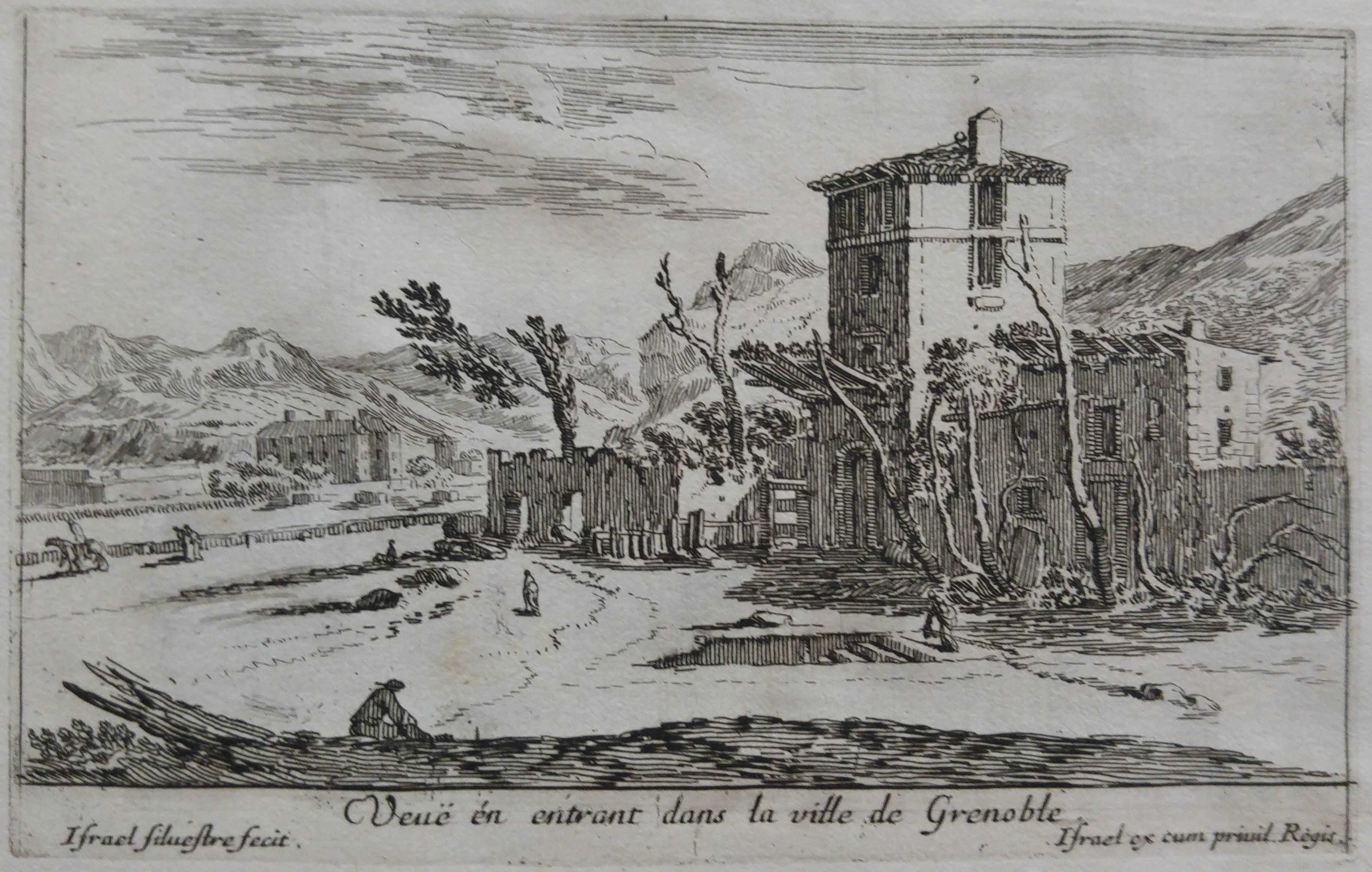 Israël Silvestre : Veuë en entrant dans la ville de Grenoble.