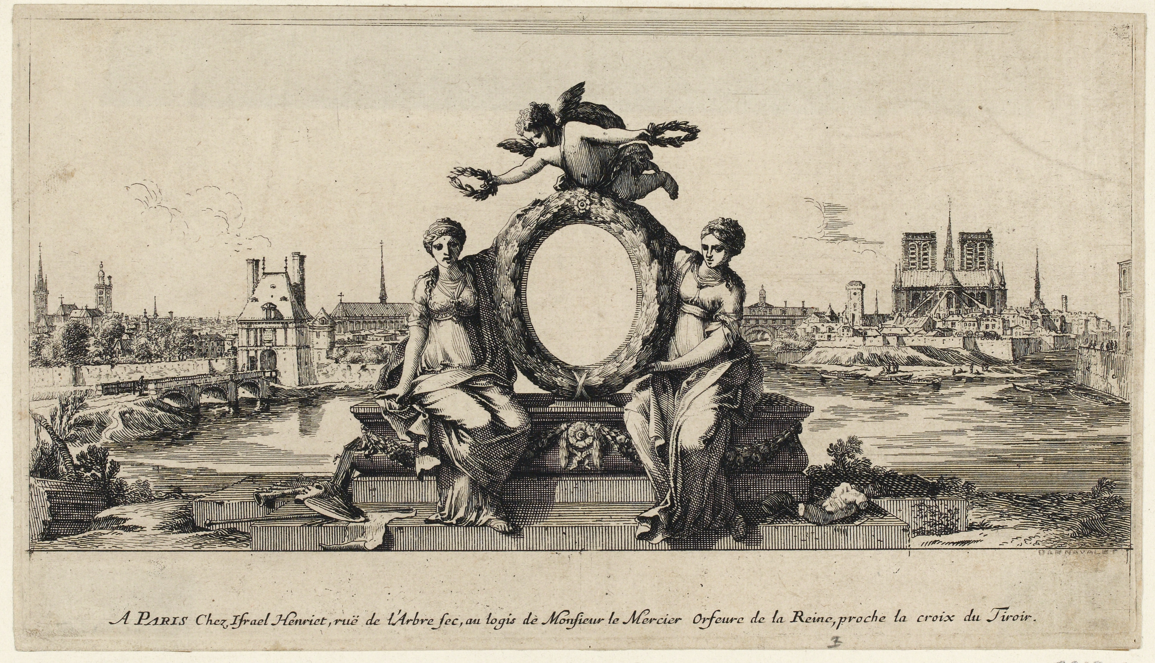 Israël Silvestre : ISLE SAINT-LOUIS (vue de Paris prise à la pointe de l