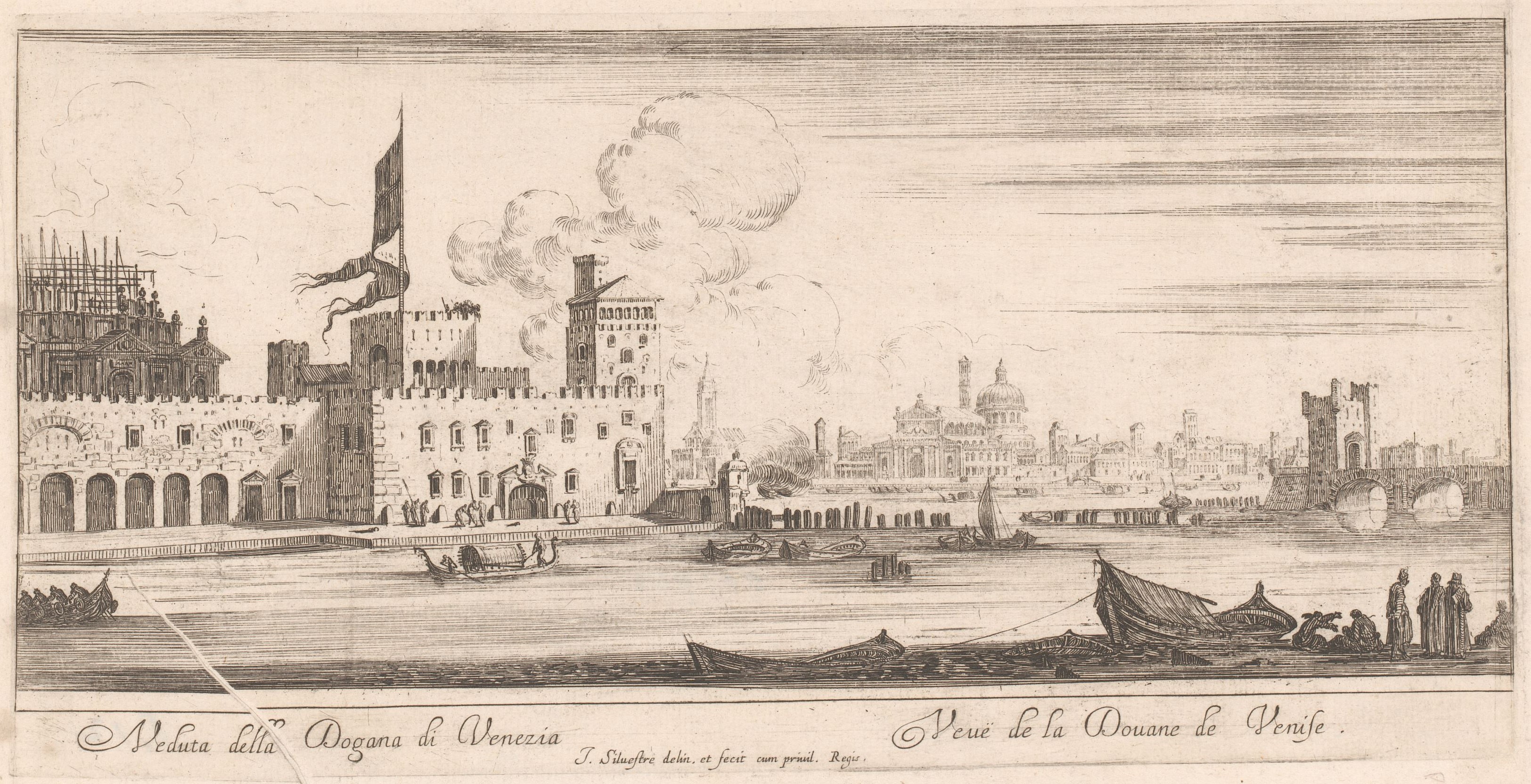 Israël Silvestre : Veduta della Dogana di Venezia. 