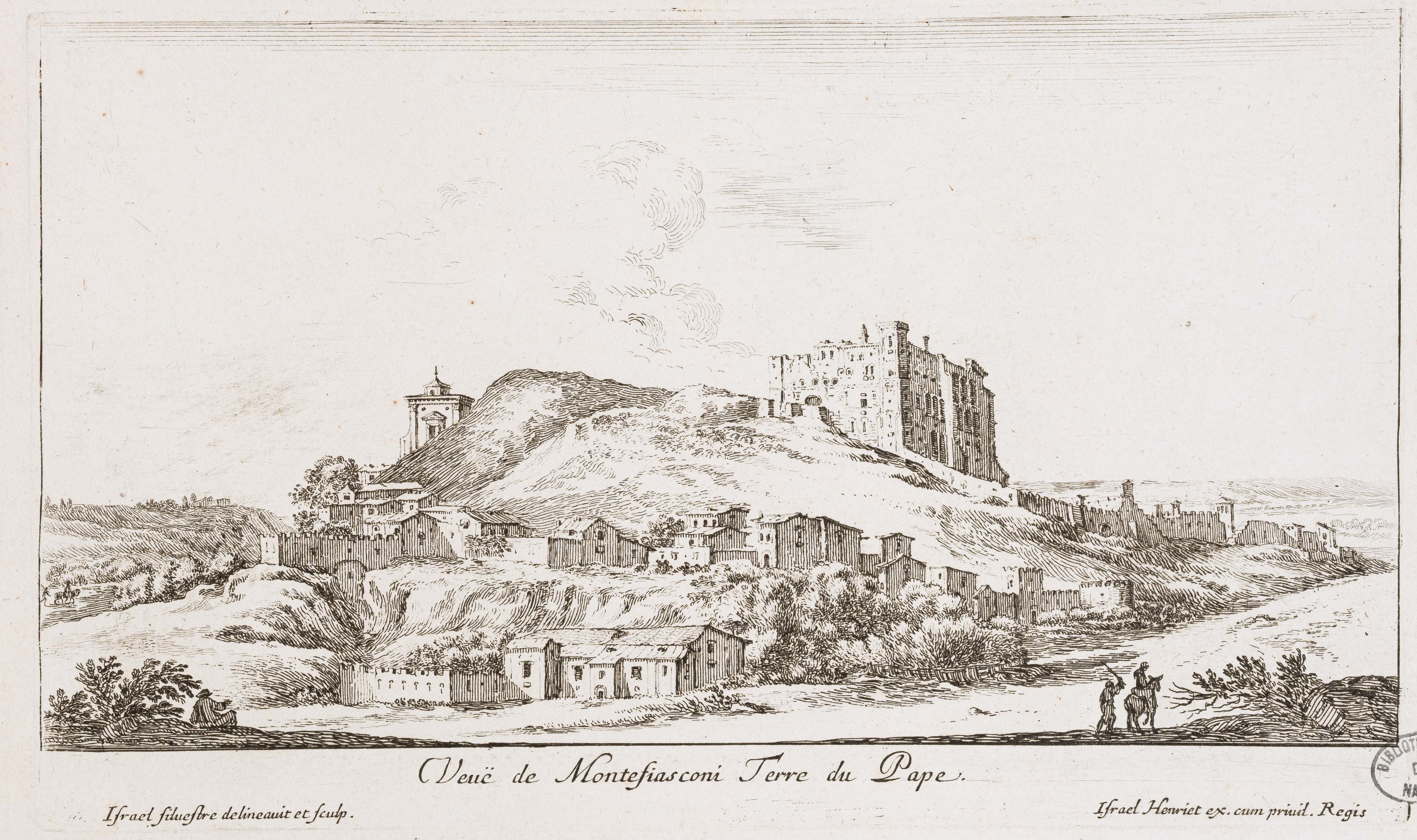 Israël Silvestre : Veuë de Montefiasconi. Terre du Pape.