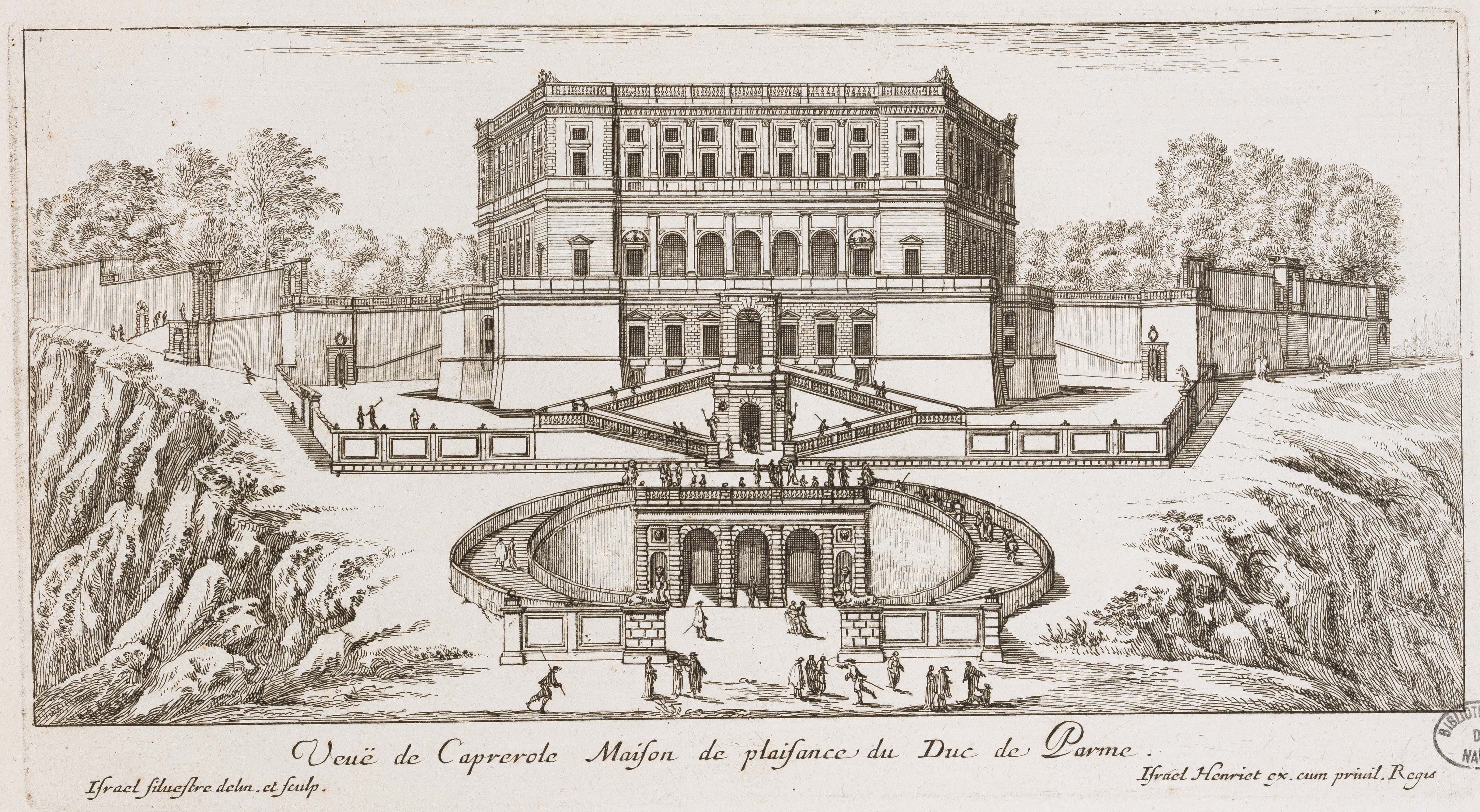 Israël Silvestre : Veuë de Caprerole Maison de plaisance du Duc de Parme.