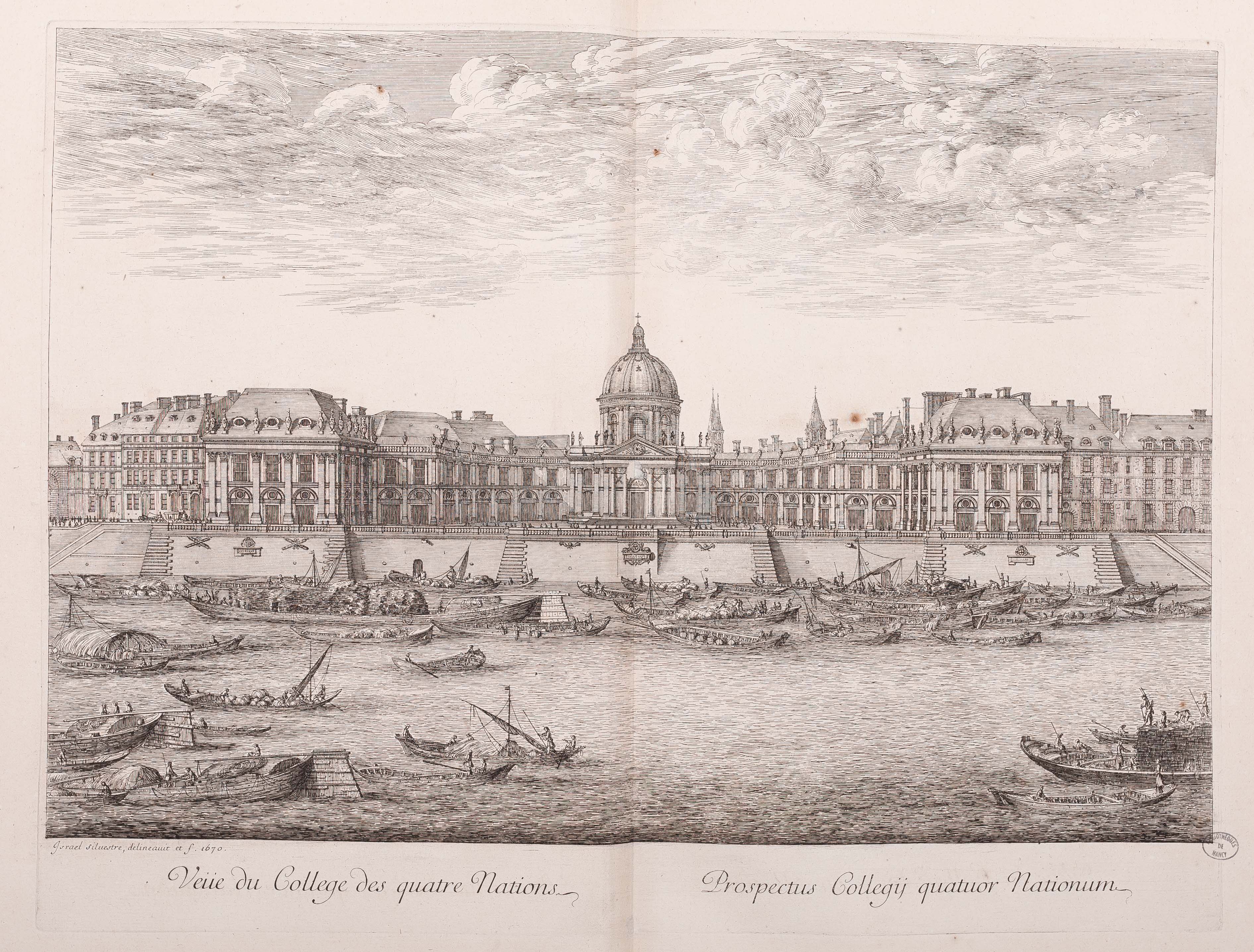 Israël Silvestre : Vue du collège des Quatre-Nations a Paris.