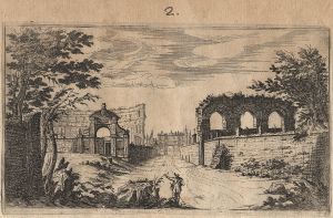 1.4 Vue du Colisée et de l'arc de Constantin.H : 108 L : 187
 Faucheux : 1.4  Baré : N° 800Crédit : Franco de Luca