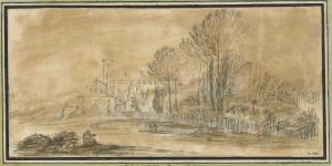 11.2 Vuë de saincte Agnès hors les Portes de Rome.H : 130 L : 275
 Dessin pour la gravure Faucheux : 11.2  Baré : N° 896Crédit : Musée des Beaux-Arts et d'Archéologie - Besançon - Cote D.2921