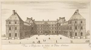 Veüe et Perspective de dedans du Palais d'Orleans.