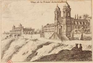 13.4 Veue de la Trinité du mont a Rome (En haut.)H : 98 L : 147
 Faucheux : 13.4  Baré : N° 777
