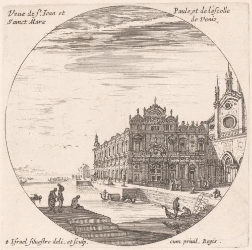 Veue de st. Iean et Paule, et de l'escolle Sainct Mare de Veniz.