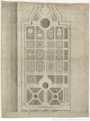 161.4 Plan du Palais et du Jardin des Tuileries.par Israël Silvestre 1671.H : 525 L : 375
 Faucheux : 161.4  Baré : N° 55