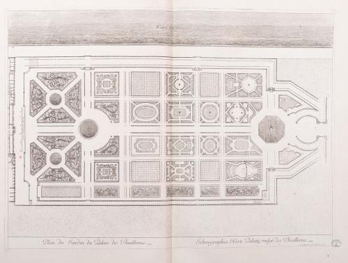 161.5 Plan du Jardin du Palais des Thuilleries.Isr. Silvestre del et sculps. 1671.H : 376 L : 518
 Faucheux : 161.5  Baré : N° 56Crédit : Bibliothèque municipale de Nancy