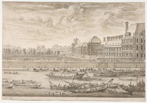 161.8 Veuë du Palais, et Jardin des Tuilleries.Israël Silvestre, delin et sculp.H : 385 L : 515
 Dessin pour la gravure Faucheux : 161.8  Baré : N° 59Crédit : © Paris, musée du Louvre, département des Arts graphiques, Inv 33013