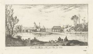 172.2 Veue d'un moulin a blé, près Bar sur Seine.H : 103 L : 185
 Faucheux : 172.2  Baré : N° 427