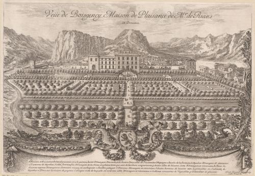 176.1 Veüe de Boisgency Maison de Plaisance de Mr de Rians en Prouence.Israël Silvestre del. et sculp. cum Priuil. Re.H : 262 L : 377
 Faucheux : 176.1  Baré : N° 430Crédit : Musée Paul Arbaud (Aix en Provence)
