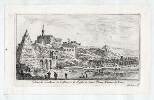 Veuë du Tombeau de Cestius et de l'Eglise de Sainct Pierre Montore de Rome.