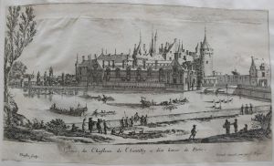 187.1 Veuë du Chasteau de Chantilly a dix lieues de Paris.Silvestre sculp. Israël excud. cum priuil. Regis.H : 134 L : 242
 Faucheux : 187.1  Baré : N° 217