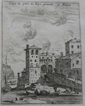 Veuë du port Ripa grande a Rome. (En haut.)